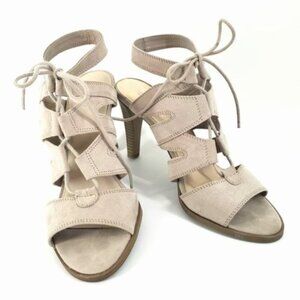Simply Vera Vera  Wang Women's 9M Tan Open Toe & Back Lace up 3.5" Heel Sandals